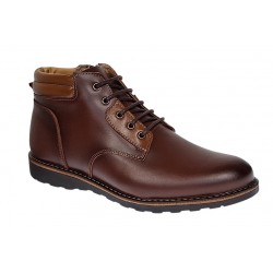 Ghete barbati din piele naturala cu siret si fermoar (imblanite) Corsa Maro GKR3XM