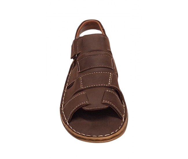 Sandale barbati casual din piele naturala maro bufo GKR47BM