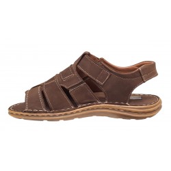 Sandale barbati casual din piele naturala maro bufo GKR47BM