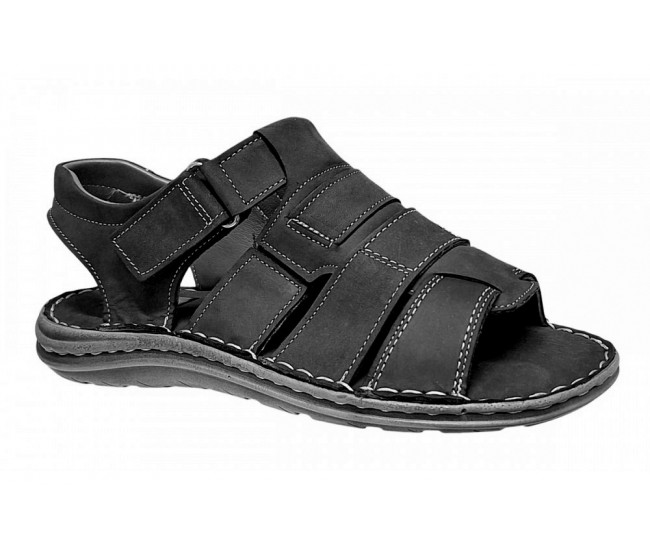 Sandale barbati casual din piele naturala negru bufo GKR47BN