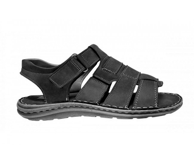 Sandale barbati casual din piele naturala negru bufo GKR47BN