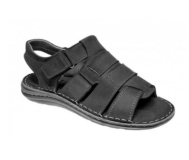 Sandale barbati casual din piele naturala negru bufo GKR47BN