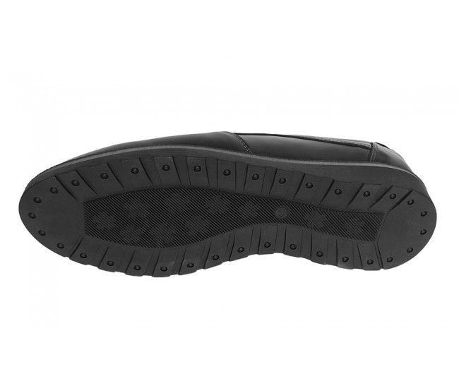 Pantofi barbati casual din piele naturala negru cu elasic - GKR480EN