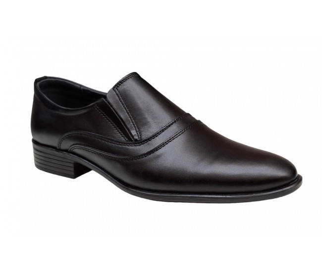 Pantofi barbati, eleganti, piele naturala, negru - GKR49N