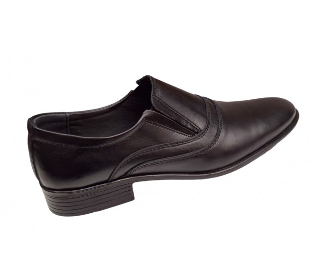 Pantofi barbati, eleganti, piele naturala, negru - GKR49N