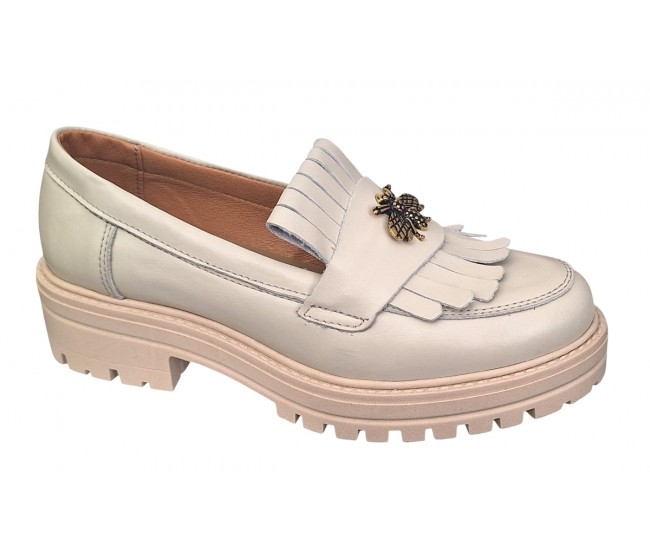 Pantofi dama casual din piele naturala Bej Latte Sasha