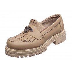 Pantofi casual dama din piele naturala bej - Sasha