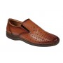 Pantofi barbati casual, perforati, din piele naturala, Maro - RSY503M