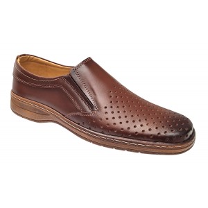 Pantofi barbati casual din piele naturala - Model perforat Maro 504M