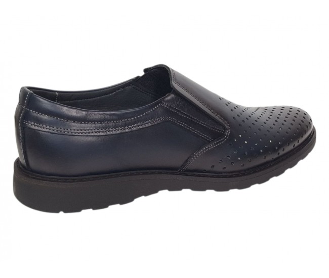 Pantofi barbati casual perforati din piele naturala Corsa Bleumarin - GKR506BLUE