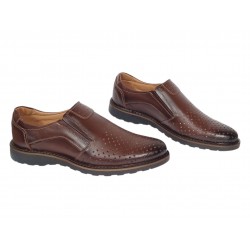 Pantofi barbati casual perforati din piele naturala Corsa Maro - GKR506M