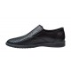 Pantofi barbati casual din piele naturala cu perforatii Negru GKR506N