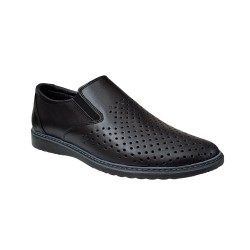Pantofi barbati casual din piele naturala cu perforatii Negru GKR507N Pantofi barbati casual din piele naturala cu perforatii Negru GKR507N
