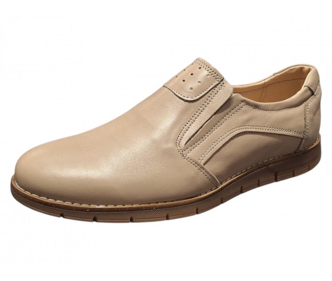 Pantofi barbati Casual Sport din Piele Naturala Bej GKR508BEJ