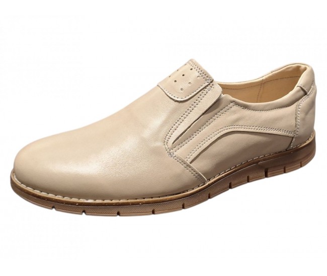 Pantofi barbati Casual Sport din Piele Naturala Bej GKR508BEJ