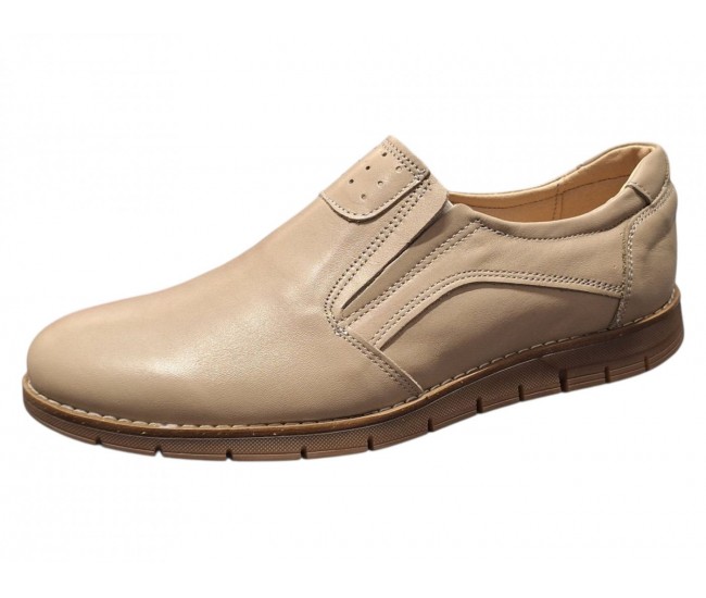 Pantofi barbati Casual Sport din Piele Naturala Bej GKR508BEJ
