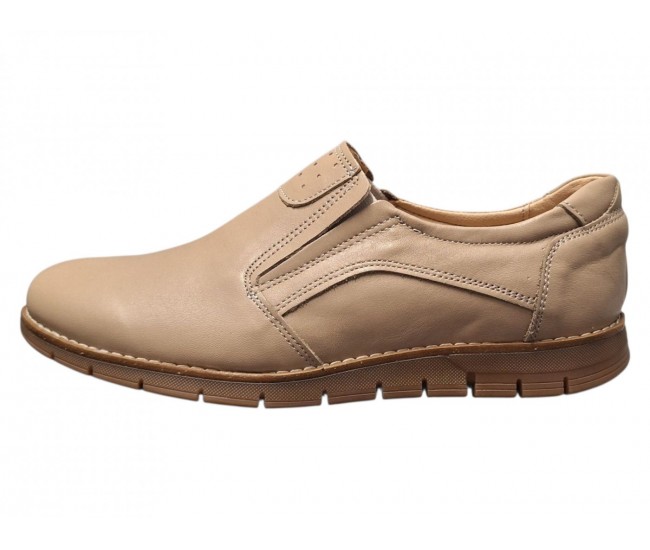 Pantofi barbati Casual Sport din Piele Naturala Bej GKR508BEJ