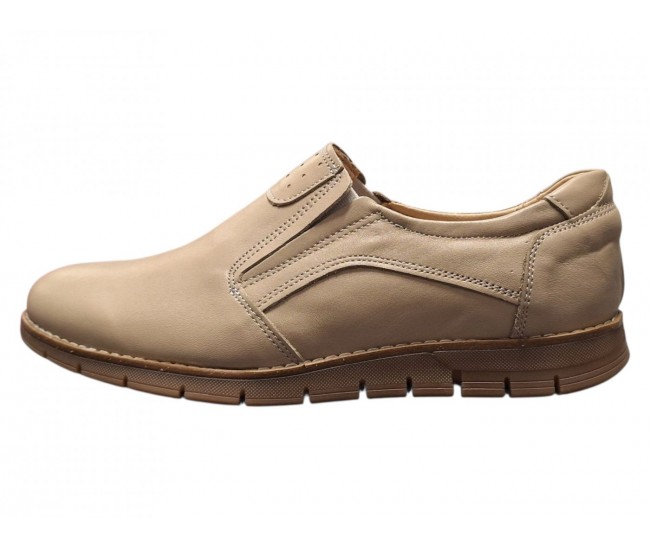 Pantofi barbati Casual Sport din Piele Naturala Bej GKR508BEJ