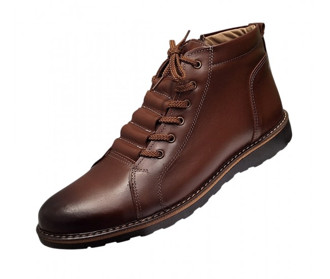 Ghete casual barbati piele naturala imblanite Corsa Maro