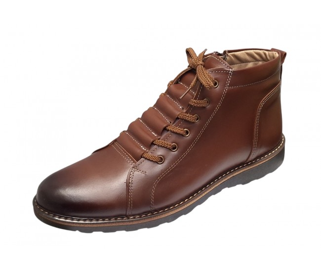 Ghete casual barbati piele naturala imblanite Corsa Maro