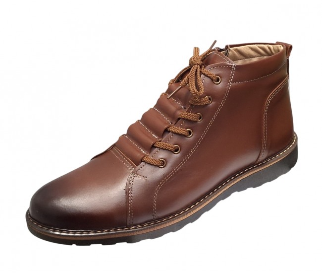 Ghete casual barbati piele naturala imblanite Corsa Maro