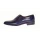 Pantofi eleganti barbati din piele naturala Havana Croco Lac Bleumarin Inchis