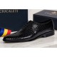 Pantofi eleganti barbati din piele naturala Havana Croco 51 Negru Lac
