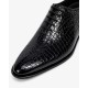 Pantofi eleganti barbati din piele naturala Havana Croco 51 Negru Lac