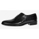 Pantofi eleganti barbati din piele naturala Havana Croco 51 Negru Lac