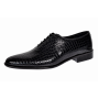 Pantofi eleganti barbati din piele naturala Havana Croco 51 Negru Lac