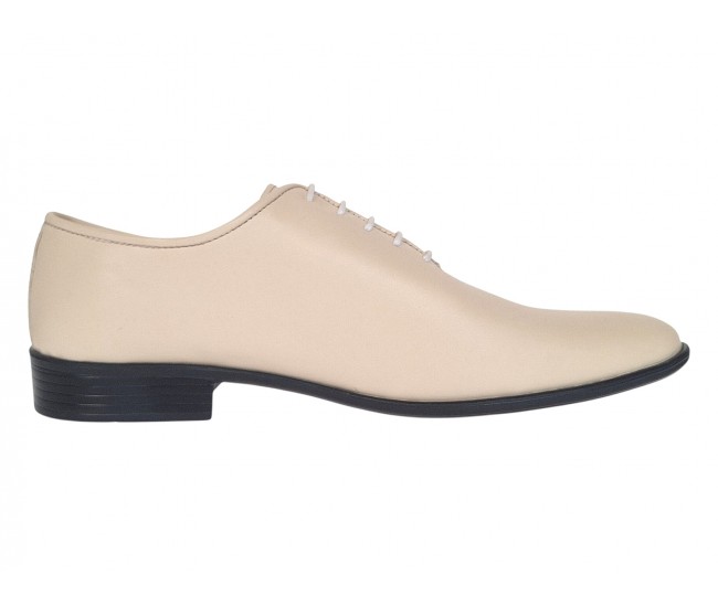 Pantofi barbati eleganti bej din piele naturala dintr-o bucata cu siret Havana GKR51TSB