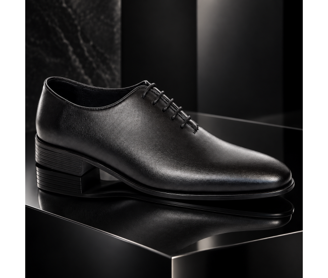 Pantofi bărbați negri eleganți din piele naturală cu șiret Havana GKR51TSN