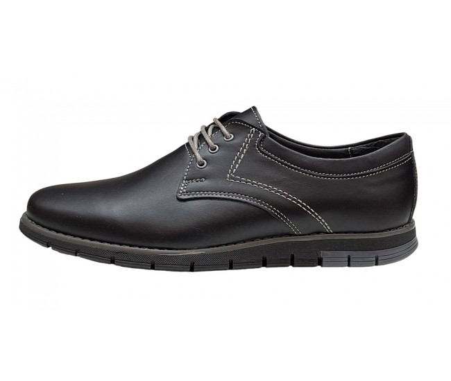 Pantofi barbati sport din piele naturala, negru, GKR57N