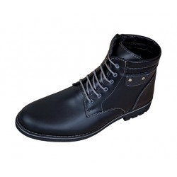 Ghete barbati din piele naturala imblanite, Sultanah, Negru GKR58N