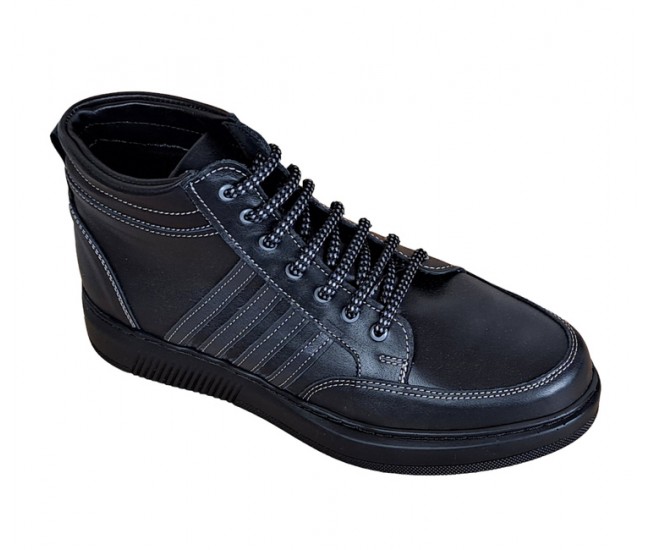 Marimea 40 Ghete barbati din piele naturala imblanite, GKR, Negru GKR59N