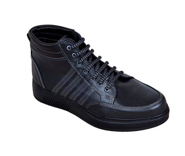Marimea 40 Ghete barbati din piele naturala imblanite, GKR, Negru GKR59N