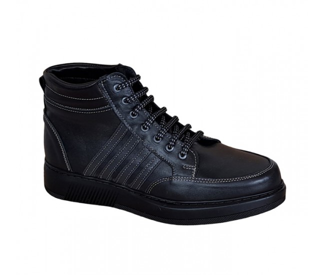 Marimea 40 Ghete barbati din piele naturala imblanite, GKR, Negru GKR59N
