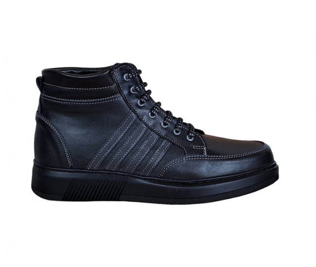 Marimea 40 Ghete barbati din piele naturala imblanite, GKR, Negru GKR59N