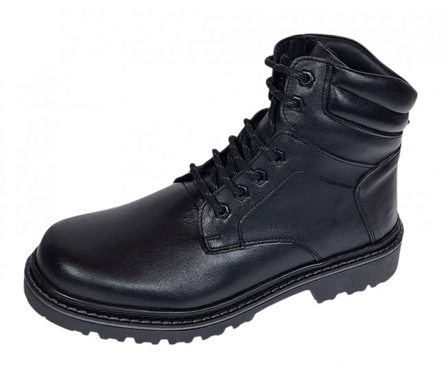 Bocanci barbati Sport din piele naturala model Negru imblanit GKR5KN