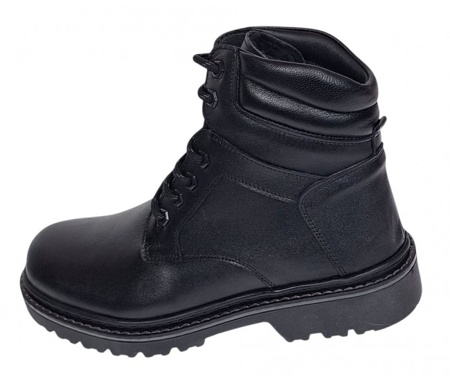Bocanci barbati Sport din piele naturala model Negru imblanit GKR5KN