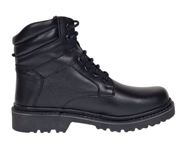 Bocanci barbati Sport din piele naturala model Negru imblanit GKR5KN