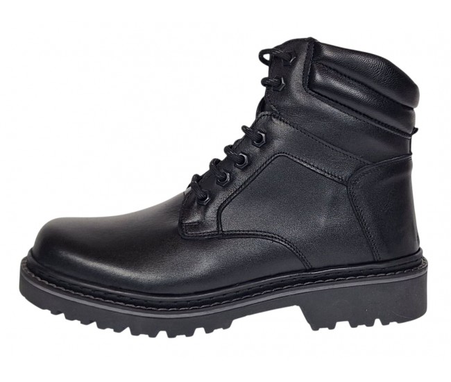 Bocanci barbati Sport din piele naturala model Negru imblanit GKR5KN