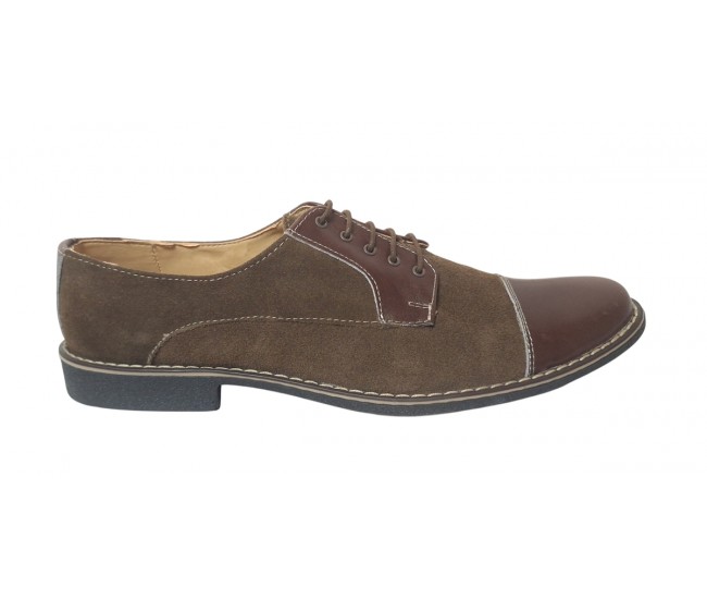 Pantofi barbati casual din piele naturala intoarsa - Marimea 44 Maro - GKR5RM