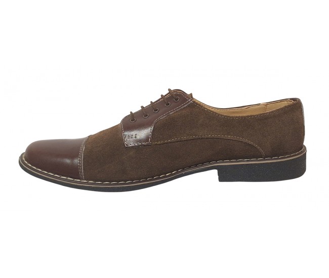 Pantofi barbati casual din piele naturala intoarsa - Marimea 44 Maro - GKR5RM