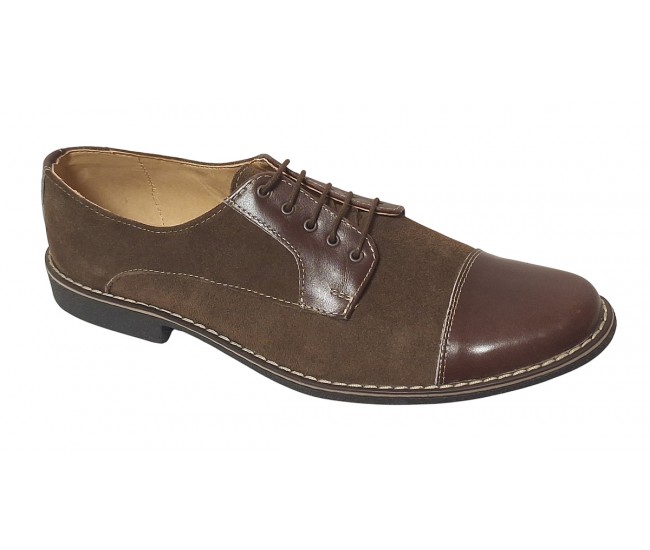 Pantofi barbati casual din piele naturala intoarsa - Marimea 44 Maro - GKR5RM