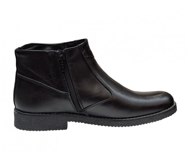Ghete barbati din piele naturala cu fermoar, imblanite, GKR Elegant GKR61N