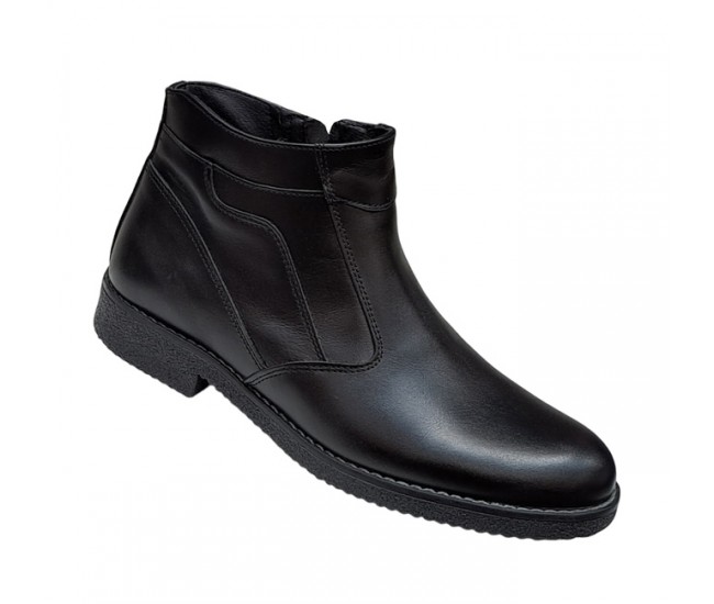 Ghete barbati din piele naturala cu fermoar, imblanite, GKR Elegant GKR61N