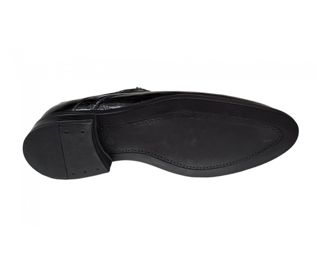 Pantofi barbati eleganti din piele naturala, Negru LAC GKR62N