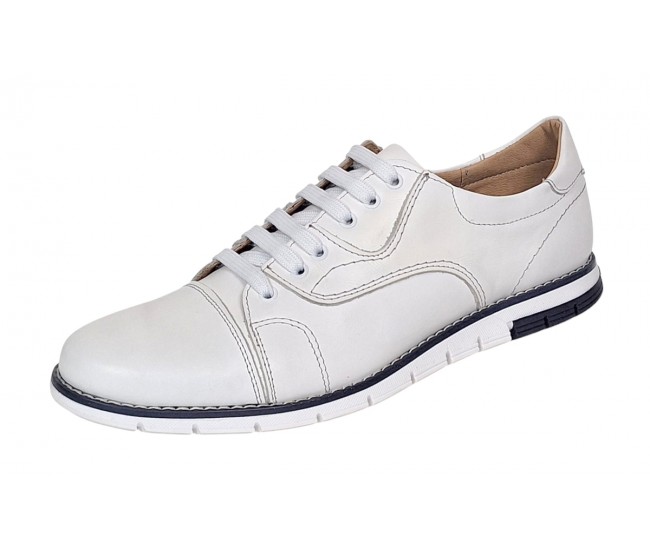Pantofi barbati din piele naturala - Model Casual Alb GKR67A