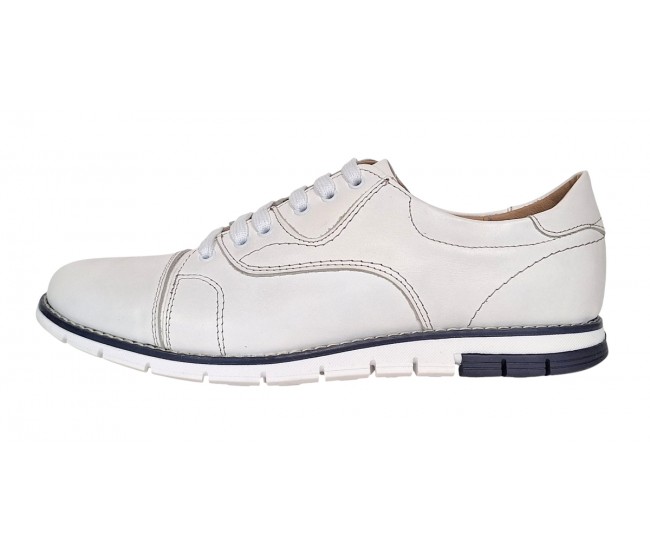 Pantofi barbati din piele naturala - Model Casual Alb GKR67A